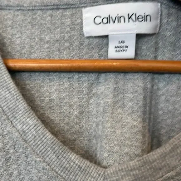 Calvin Klein Gray Waffle Knit Tee Size Large - Picture 5 of 6